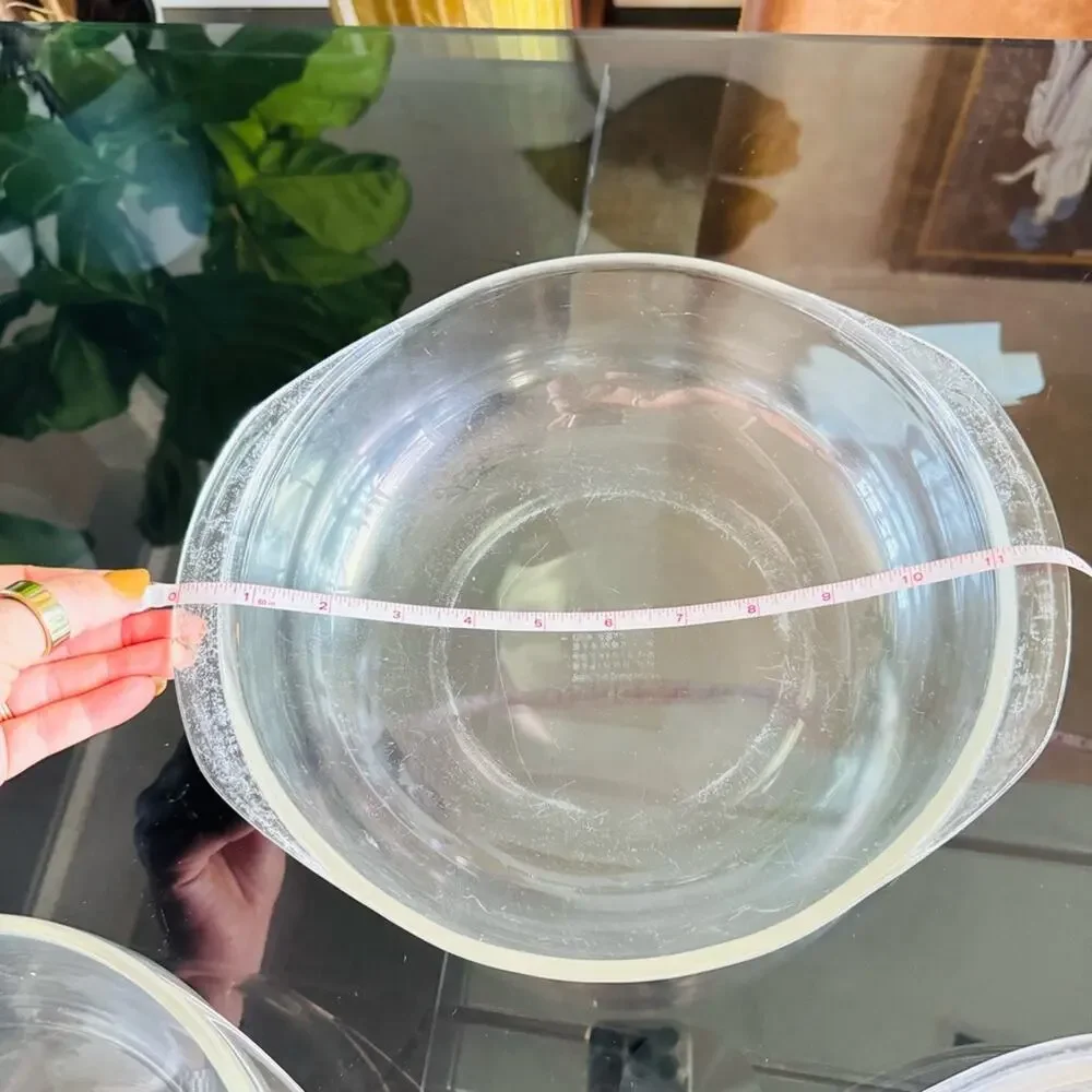 3 VINTAGE PYREX Clear Glass Casserole Mixing Bowl Baking Dish Cookware USA